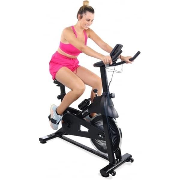 Mobiclinic Teide - Spinningfiets - Verstelbaar - Max. 120 kg - Trainingscontrole - Verschillende weerstandsniveaus - Hometrainer - LCD-scherm - Hartslagmeter - Flessen en Telefoonhouder