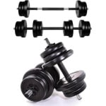 Verstelbare Halterset - 20kg / 30kg / 40kg / 50kg - Korte Halterset - Gewichtshalters - Dumbbell Set - Krachttraining met Verbindingsbuis