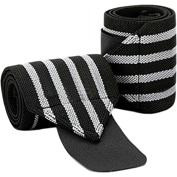2 stuks - Polsband - Krachttraining - Polsbrace - Sport Polsbandage - Pols Bescherming - Polssteun - Polsbandage Met Klittenband - Polsbeschermer - Zwart/Grijs - 53*8 cm - polyester - voor sport- en sportschooltrainingen