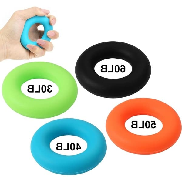 4 stuks handgreepversterkers en trainers - Onderarm Vingertrainer - Siliconen ringen voor handtraining - Grip Krachttrainer met siliconen ringen - Sport Klimmen Boulderen Fitness