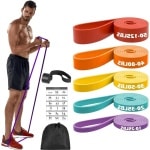 5 stuks weerstandsbanden set met deuranker voor krachttraining - yoga Pilates fitnessbanden