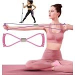 8-Vormige Siliconen Sport Stretch Band I Weerstandsband I Fitness Elastiek I Rekbare Sportband I Voor Yoga, Pilates & Krachttraining I Roze