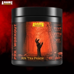 A-Game Pre-workout PUMP formule met cafeïne (300 g) smaak: Ice Tea Peach - HORROR (RED)