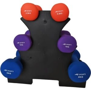 AJ-Sports Dumbbell Set Gekleurd - 0,5 t/m 2 KG - Dumbbells - Gewichten Set - Halterset - Halters - Fitness gewichten - Krachttraining - Fitness