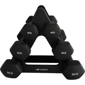 AJ-Sports Dumbbell Set Zwart - 1 t/m 3 KG - Dumbbells - Gewichten Set - Halterset - Halters - Fitness gewichten - Krachttraining - Fitness