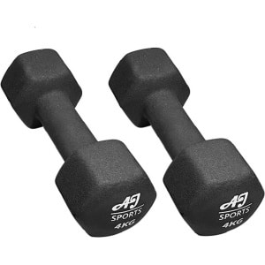 AJ-Sports Dumbells 4 kg - 2 x 4 kg dumbell - Gewichten - Dumbells set - Gewichten set - Halterset - Fitness gewichten - Krachttraining - Fitness