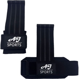 AJ-Sports Grip Strap - Wrist wraps - Lifting Straps - Lifting grips - Deadlift Straps - Padded straps - 2 stuks - Powerlifting - Fitness - Krachttraining - Padding & anti slip - Zwart