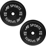 AJ-Sports Halterschijven Zwart 20 kg - 2 Stuks - Halterschijf 50 mm - Gewichten set - Halters - Halterset - Halterstang - Halterbank - Fitness - Krachttraining