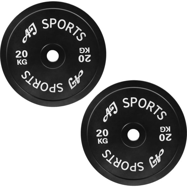 AJ-Sports Halterschijven Zwart 20 kg - 2 Stuks - Halterschijf 50 mm - Gewichten set - Halters - Halterset - Halterstang - Halterbank - Fitness - Krachttraining