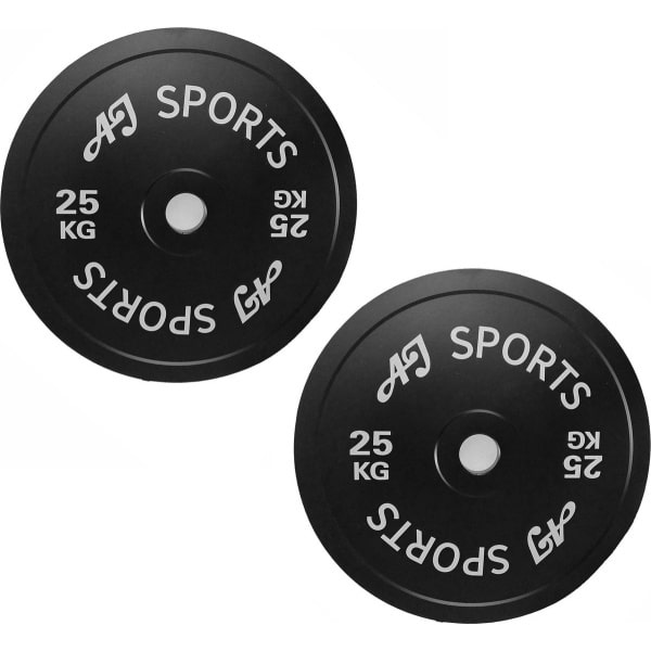 AJ-Sports Halterschijven Zwart 25 kg - 2 Stuks - Halterschijf 50 mm - Gewichten set - Halters - Halterset - Halterstang - Halterbank - Fitness - Krachttraining
