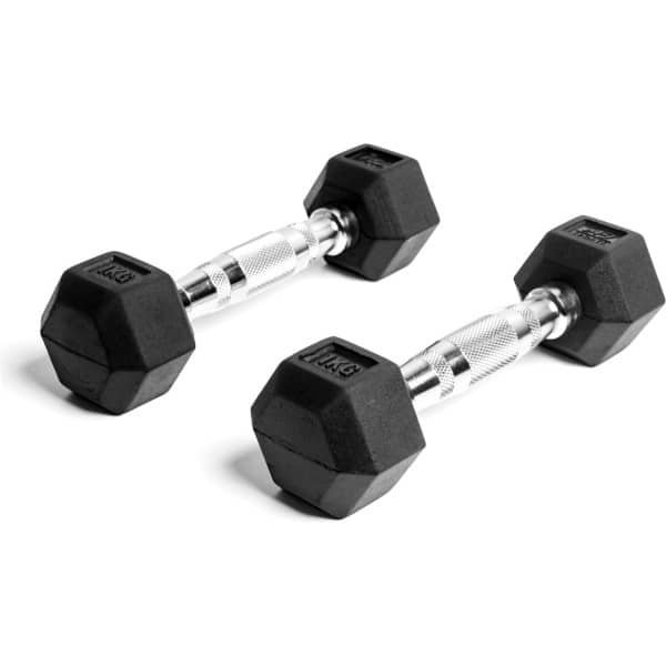 AJ-Sports Hex Dumbbells 1kg - 2 x 1 kg Dumbbell - Gewichten - Dumbells set - Gewichten set - Halterset - Fitness gewichten - Krachttraining - Fitness