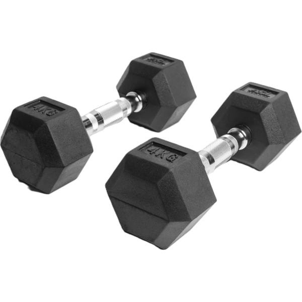 AJ-Sports Hex Dumbbells 4kg - 2 x 4 kg Dumbbell - Gewichten - Dumbells set - Gewichten set - Halterset - Fitness gewichten - Krachttraining - Fitness