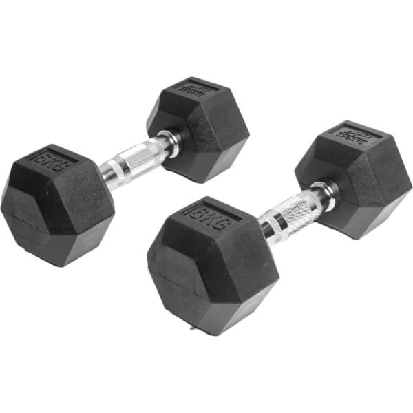 AJ-Sports Hex Dumbbells 6kg - 2 x 6 kg Dumbbell - Gewichten - Dumbells set - Gewichten set - Halterset - Fitness gewichten - Krachttraining - Fitness