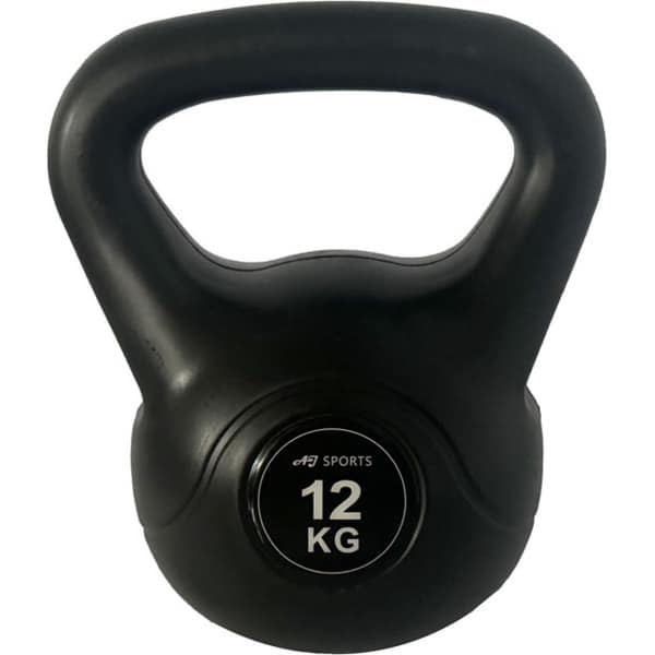 AJ-Sports Kettle Bell Pro PVC 12kg - Kettlebell - Gewichten - Krachttraining - Zwart - Fitness - Geschikt voor Crossfit & Fitness