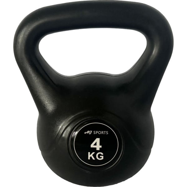 AJ-Sports Kettle Bell Pro PVC 4kg - Kettlebell - Gewichten - Krachttraining - Zwart - Fitness - Geschikt voor Crossfit & Fitness