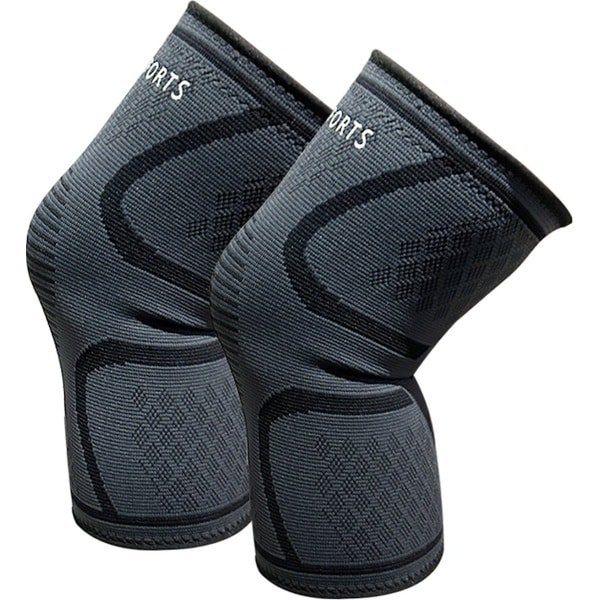 AJ-Sports Knee Sleeves XL - Kniebrace - Knie Brace - Knieband voor Powerlifting - Geschikt voor Mannen & Vrouwen - Fitness - Crossfit & Weightlifting - Zwart - 2 Stuks