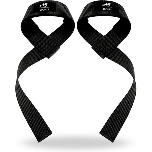 AJ-Sports Lifting Straps - Wrist wraps - Straps - Lifting grips - Deadlift Straps - Padded straps - 2 stuks - Powerlifting - Fitness - Krachttraining - Padding & anti slip - Zwart