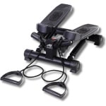 AJ-Sports Stepper - Stepper Fitness - Mini Stepper - Traploper - Aerobic Step - Crossfit - Fitness - Met Computer en Weerstandsbanden - Zwart