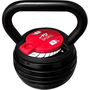 AJ-Sports Verstelbare Kettlebell 9kg - Kettlebells - 1,5KG t/m 9KG - 7 Kettlebells in één! - Gewichten - Krachttraining - Halters - Verstelbaar gewicht - Fitness - Gietijzer - Conditie en Krachttraining