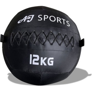 AJ-Sports Wall Ball 12kg - Medicijnbal - Medicine ball - Gewichtsbal - Krachtbal - Trainingsbal - Krachttraining - Zwart