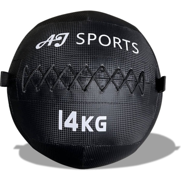 AJ-Sports Wall Ball 14kg - Medicijnbal - Medicine ball - Gewichtsbal - Krachtbal - Trainingsbal - Krachttraining - Zwart
