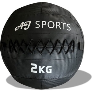 AJ-Sports Wall Ball 2kg - Medicijnbal - Medicine ball - Gewichtsbal - Krachtbal - Trainingsbal - Krachttraining - Zwart