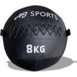 AJ-Sports Wall Ball 8kg - Medicijnbal - Medicine ball - Gewichtsbal - Krachtbal - Trainingsbal - Krachttraining - Zwart
