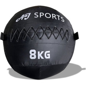 AJ-Sports Wall Ball 8kg - Medicijnbal - Medicine ball - Gewichtsbal - Krachtbal - Trainingsbal - Krachttraining - Zwart