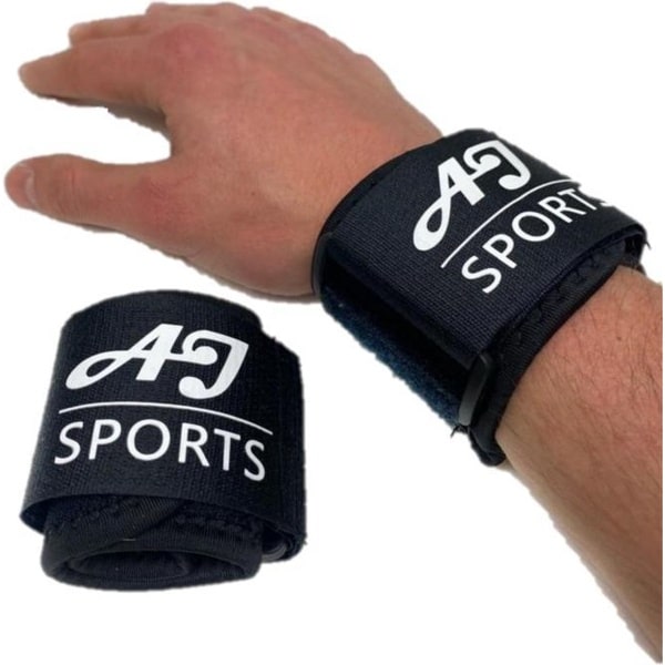 AJ-Sports Wrist wraps - Wrist Straps Nylon 2 stuks - Polssteun - Polsbandjes - Polsbandjes fitness - Zwart - Fitness - Krachttraining