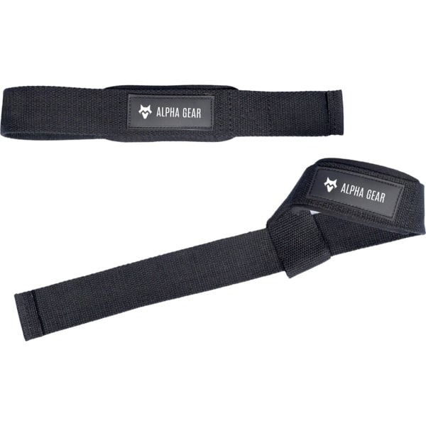 Alpha Gear - Lift Straps - Lifting Straps - Powerlifting - Deadlift Straps - Grip - Krachttraining Accessoires - Bodybuilding - Calisthenics - 2 Stuks - 2 Paar - Zwart