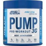 Applied Nutrition - Pump 3G ZERO STIM Pre-Workout (Icy Blue Raz - 375 gram) - Suikervrij