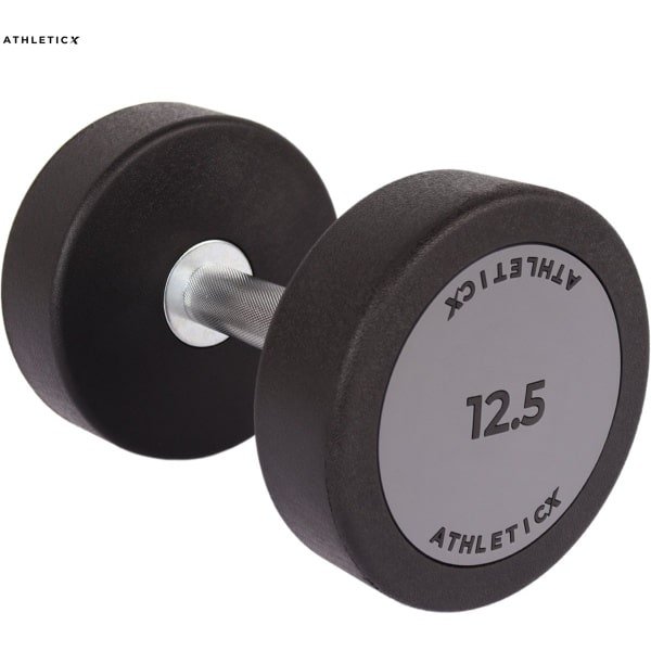 Athleticx Ultra Dumbbell - 12,5 kg - Gewichten - 1 Stuk - Haltersets - Rubberen Coating - Vloer Beschermend - Dumbbells - Gewichten Set - Halter - Dumbells - Ideaal voor Krachttraining en Homegym
