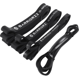 BARRIORZZ Resistance Bands - Weerstandsbanden - Pull Up Bands - warming up bands Fitness Elastiek- - 4 verschillende Weerstanden - Fitness elastiek - Crossfit - Powerlifting banden - Calisthenics - Sport - Fitness - Inclusief draagtas