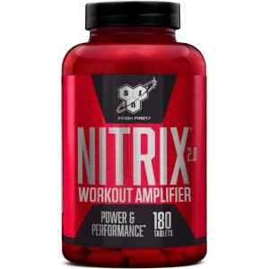 BSN Nitrix 2.0 Pre Workout - Pre-workout met Creatine - Zonder Cafeïne - Veganistisch - 180 Tabletten