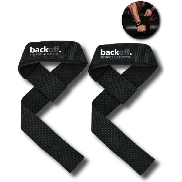 Backoff Lifting Straps - Straps - Fitness Straps - Gewichtheffen - Powerliften - Deadlift Straps - Krachttraining - Wrist Wraps - Anti-Slip Padding - Padded Straps - Zwart - 2 stuks