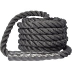 Battle Rope 9 Meter - Soft Grip Fitness Touw - Ideaal voor Krachttraining, Crossfit & Workouts - Zwart ⌀ 25 mm