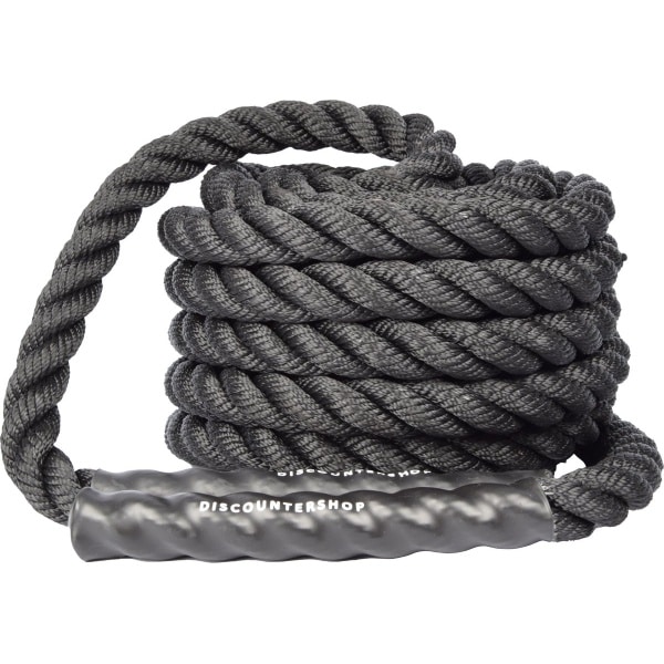 Battle Rope 9 Meter - Soft Grip Fitness Touw - Ideaal voor Krachttraining, Crossfit & Workouts - Zwart ⌀ 25 mm