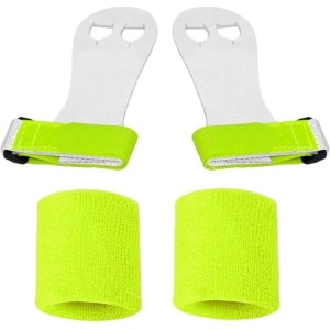 Beginners turnleertjes groen maat 2 plus polsbanden voor brug rekstok ringen turnen gymnastiek crossfit