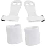 Beginners turnleertjes wit maat 4 plus polsbanden voor brug rekstok ringen turnen gymnastiek crossfit