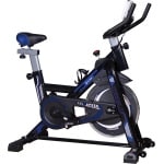 BluMill Hometrainer - Fitness Fiets - Spinningfiets - Led Display - Verstelbaar Zadel en Stuur - 0-100% weerstand niveaus - Trainingscomputer - Tablet & Bidonhouder - Max 120kg