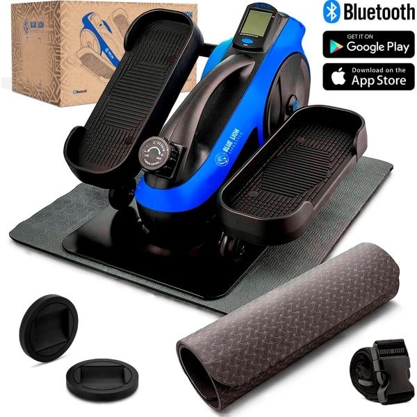 Blue Lion Kenji Stoelfiets met accessoires - Mini-Hometrainer - Deskbike - Fiets voor onder bureau
