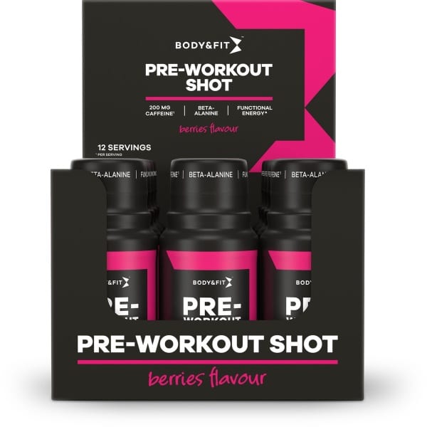 Body & Fit - Pre-workout Shot - Pre workout met Cafeïne & Beta-Alanine - Berries - 12 pack