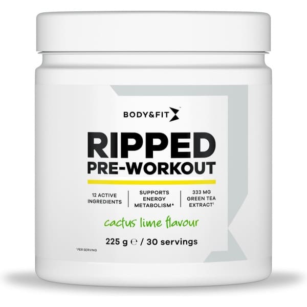 Body & Fit Ripped Pre Workout - Cactus & Limoen Pre-Workout Poeder - 30 doseringen (225 gram)