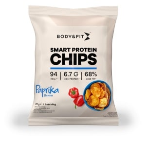 Body & Fit Smart Chips - Proteïne Chips - Minder vet - Eiwitrijk - 1 box (12 zakjes) - Paprika