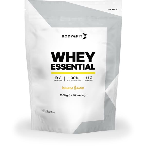 Body & Fit Whey Essential - Eiwitpoeder Banaan - Proteine Poeder - Whey Protein - Eiwitshakes - 40 shakes (1000 gram)