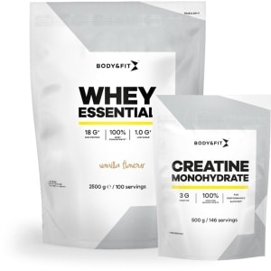 Body & Fit Whey Essential Vanille 2500g + Creatine Monohydraat 500g Bundel - Whey Protein - Proteine Poeder