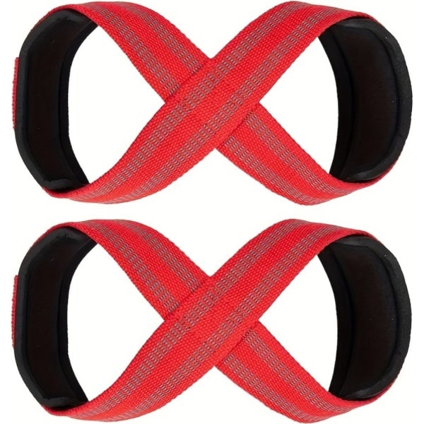 Bovista Wrist Wraps - Lifting Straps - Crossfit Grips - Polsband - Krachttraining - Fitness - Deadlift - 8 Vormig - Rood