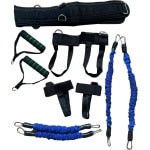 Boxing Weerstand Training Set - Blauw - Verbetert kracht, snelheid en uithoudingsvermogen. Inclusief weerstandsbanden en riemen. Ideaal voor bokstraining, cardio en krachttraining thuis of in de gym. Versterkt armen, benen, schouders en core.