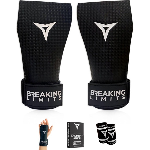 Breaking Limits Hypalon Crossfit Grips - Crossfit Handschoenen - Turnen - Fitness & Gymnastics - Zwart- Maat M