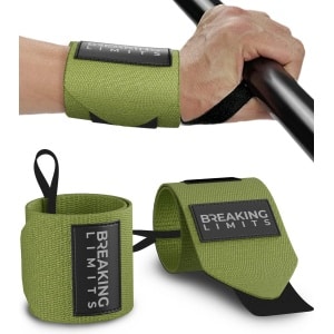 Breaking Limits Wrist Wraps voor Fitness & Crossfit - Polsbanden voor Krachttraining -Polsbrace - Militairgroen - 2 Stuks